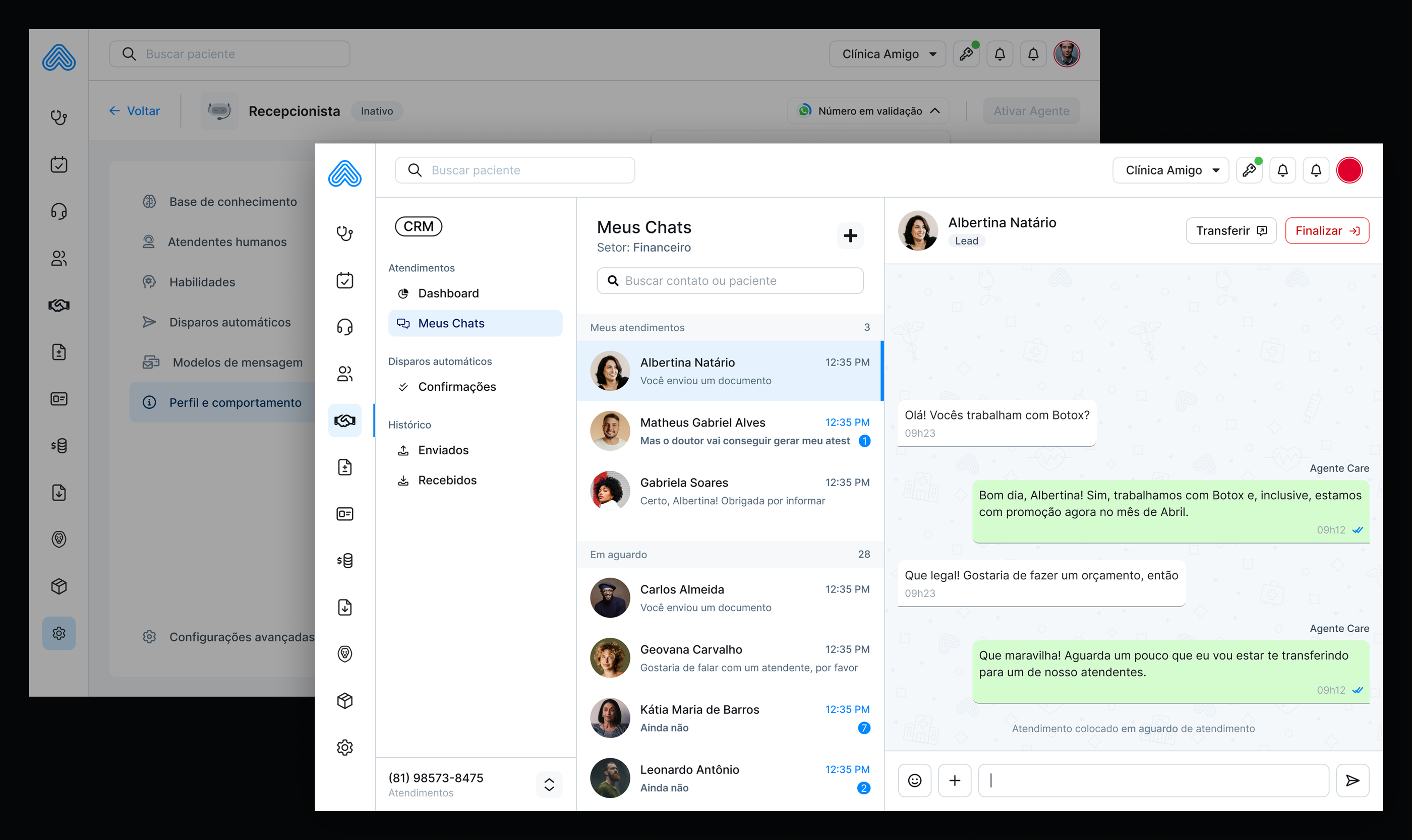 AmigoFlow, visão geral do CRM